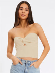 White Strapless Tube Top – Corset Backless Off-Shoulder Crop Top