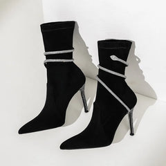 Autumn Winter Fashion Faux Suede Snake Coiled Women Boots