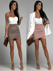 Faux Suede A-Line Mini Skirt