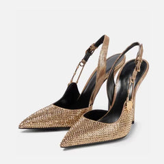 Luxury Rhinestone Stiletto Slingbacks