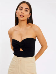 White Strapless Tube Top – Corset Backless Off-Shoulder Crop Top