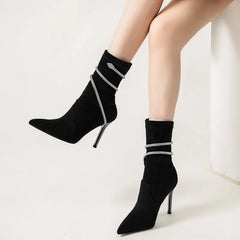 Autumn Winter Fashion Faux Suede Snake Coiled Women Boots