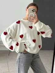 Patchwork Knit Pullover – Fashionable Loose Fit Long Sleeve Top